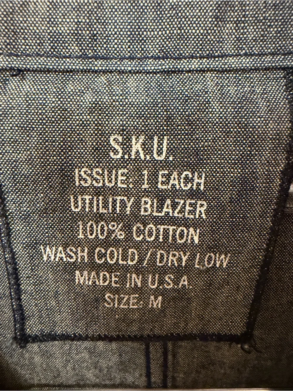 SKU 100% cotton men’s blazer